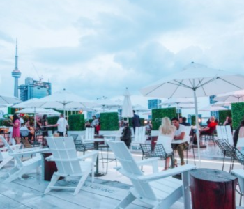 Open rooftop restaurant in Toronto